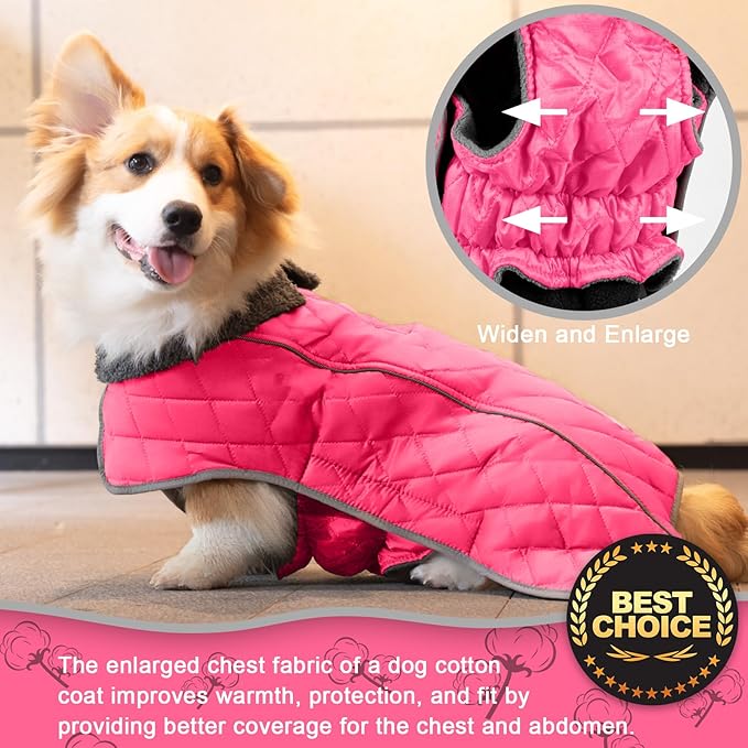 Fragralley Dog Winter Coat, Waterproof Windproof Reflective Fleece Jacket with Harness Hole, Warm Snow Vest for Small Medium Large Dogs, Ideal Gifts