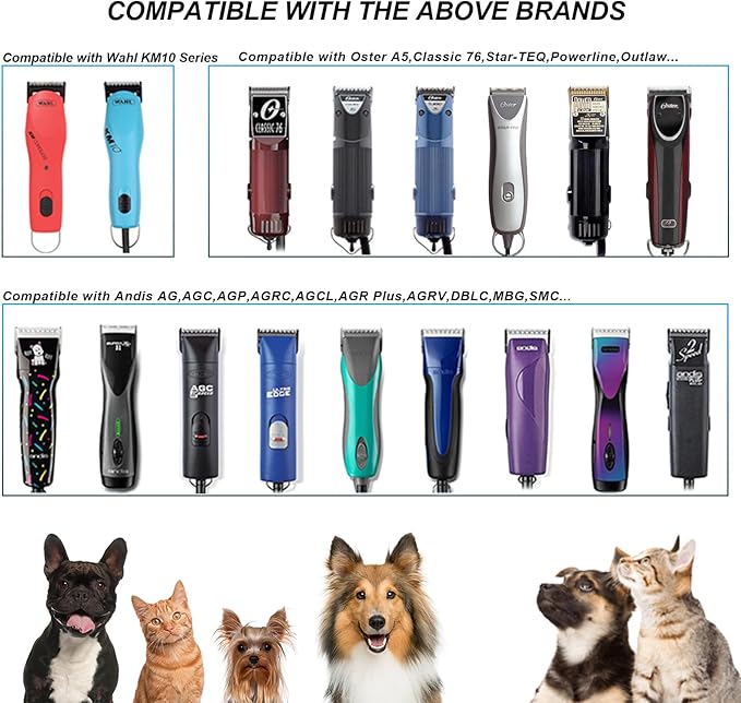 7FW Dog Grooming Wide Blade,Detachable Pet Dog Grooming Blades,Compatible with Andis,Oster A5,Wahl km10 Clippers.Cutting Length 1/8 in(3.2mm)