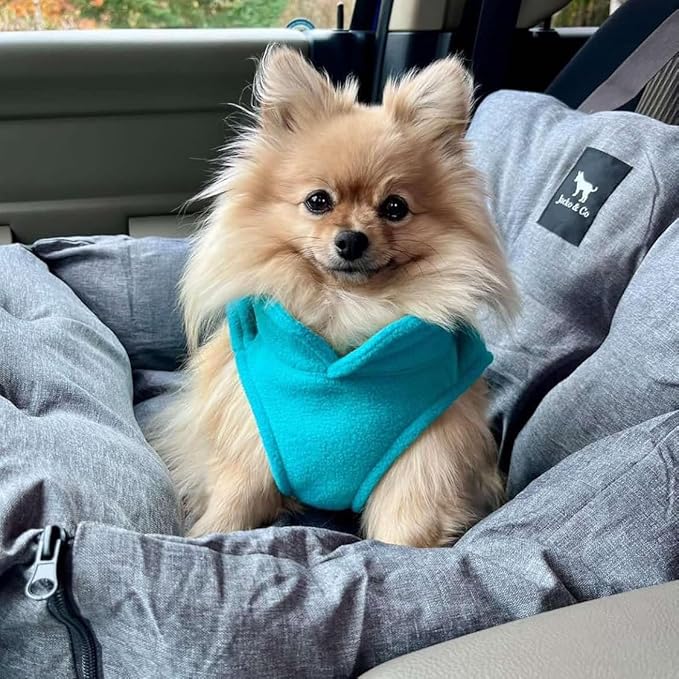 JACKO & CO - Fleece Vest Dog Sweater with Leash Ring - Soft, Warm & Lightweight Pullover Coat for Small & Medium Dogs, Puppies & Cats - Cozy Fall/Winter/Spring Pet Jacket (Turquoise, Small 4-6lbs)