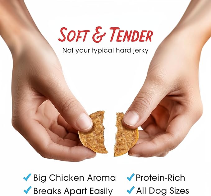 Farmland Traditions Dogs Love Chicken Jerky Dog Treats with Only 3 Ingredients and No Fillers, 1 Pound Bag