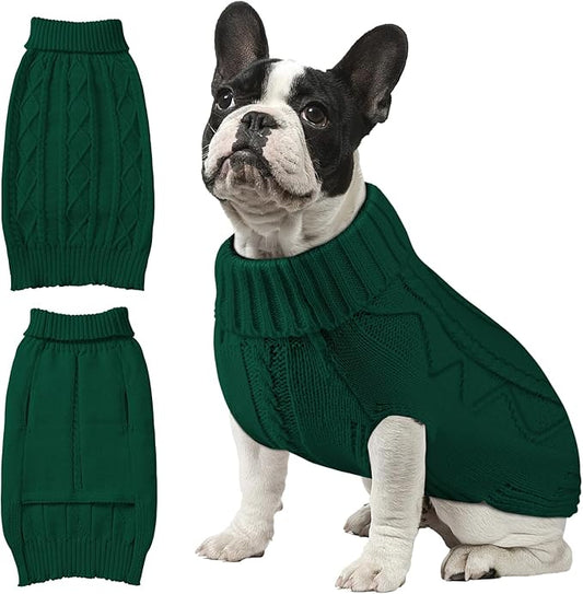 Dog Sweaters for Small Medium Large Dogs Girl, Soft Warm Turtleneck Pup Dogs Shirt, Double Knitting Collar for Outdoor Playing, Warm Dog Clothes