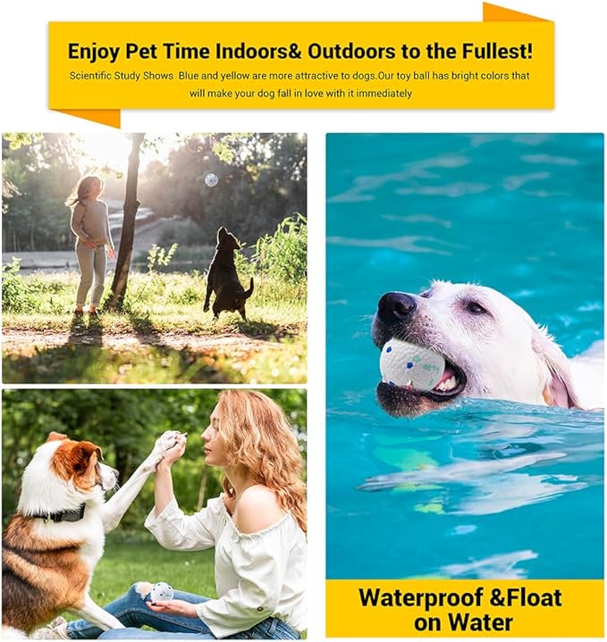 Durable E-TPU Dog Balls, 2 PCS, Indestructible Bouncy Floating Balls for Medium & Large Dogs, Training Toys for Aggressive Chewers, Water Play, Outdoor Fun