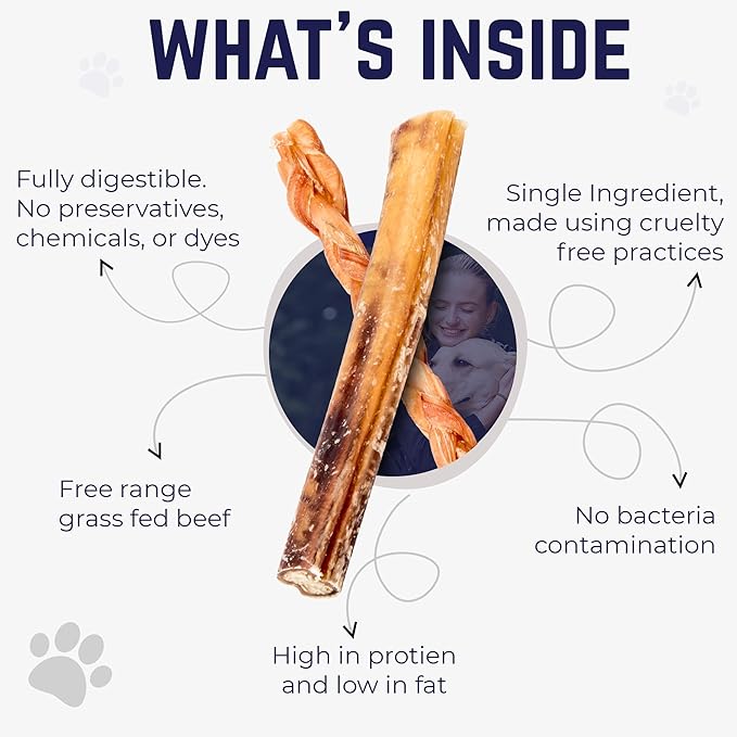 Devil Dog Pet Co. Jumbo Bully Sticks – 6 Inch, 3 Pack Dog Chews, 100% Natural, Single Ingredient, Free-Range Grass-Fed Beef – Long Lasting, Rawhide-Free Treats for Dogs