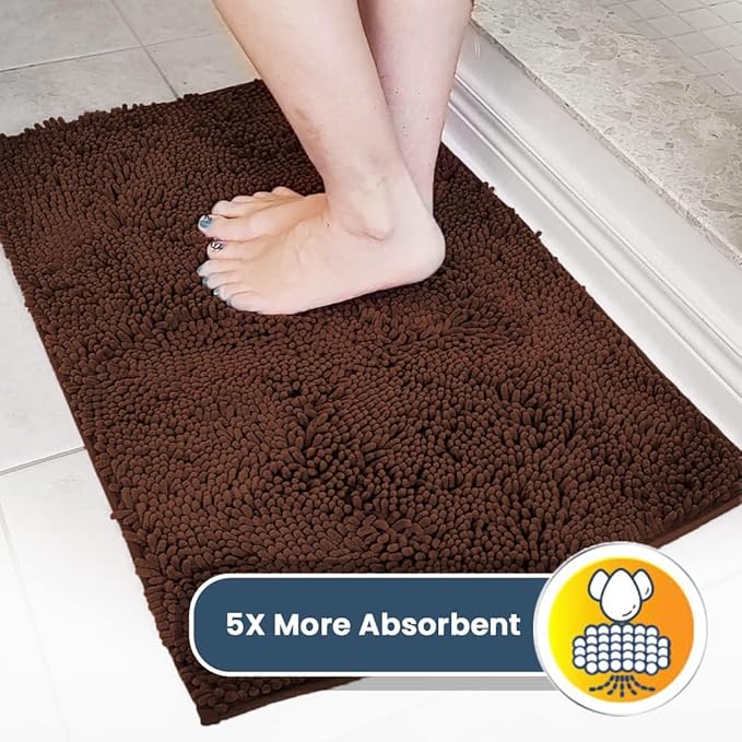 Muddy Mat® Shown on TV – Super Absorbent Microfiber Dog Door Mat for Muddy Paws, Non-Slip Washable Pet Rug, Quick Dry Chenille Entryway Carpet, Machine Washable Indoor Outdoor mat, Brown 59"x24"