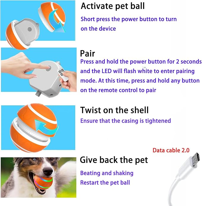 Shaky Ball Toy for Dogs, Large Pet Bounce, Jumping Ball Dog Toy, Automatic Activation Sports Rolling, 2025 New Big Pet Moving Balls (Yellow, Smart)