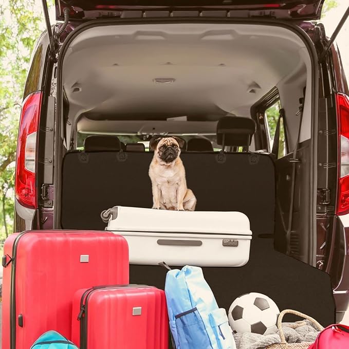 Veckle Cargo Liner, Cargo Liner for Dog, Large Size Pet Cargo Cover Trunk Mat Waterproof Scratchproof Dog Seat Cover for SUVs Sedans Vans, Black