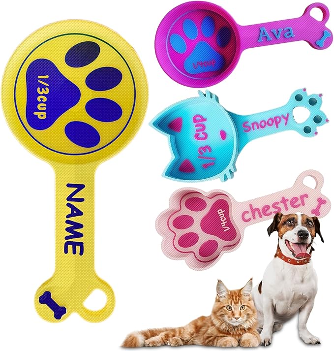 ubjva Personalized Dog Food Scoop Custom Cat Food Measuring Cup with Name Pet Accessories Gifts for Pet Lover