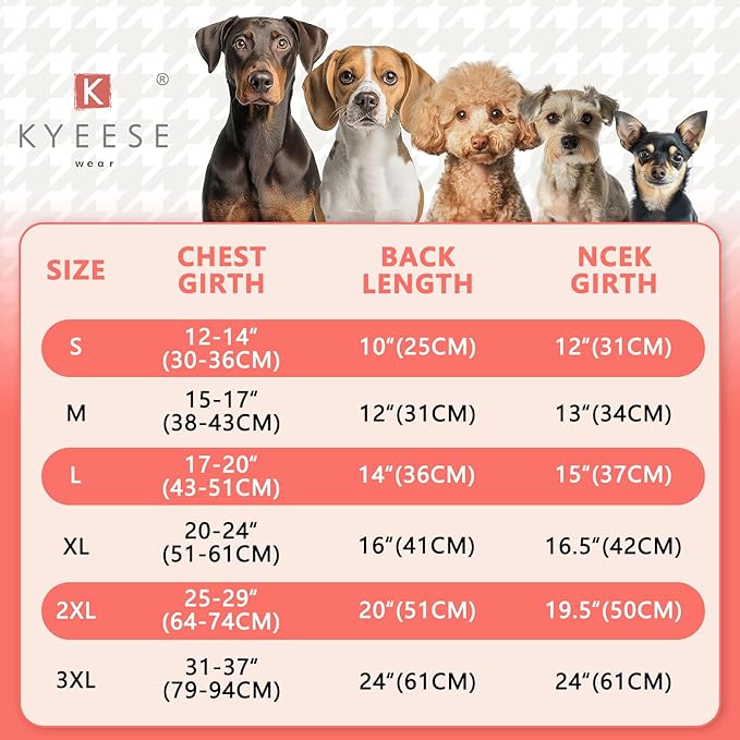 KYEESE Dog Coat Soft Pet Sweater with Leash Hole Waterproof Dog Coats for Large Dogs Windproof Dogs Jacket with Fleece Lined Warm Pets Clothes for Cold Weather Thick Pet Winter Puffer Coat with Pocket