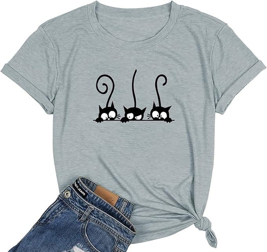 NIUBIA Women's T Shirts Summer Tops Simple Heart Graphic Shirts Sayings Short Sleeve Vacation Casual Blouse Thankful Tee