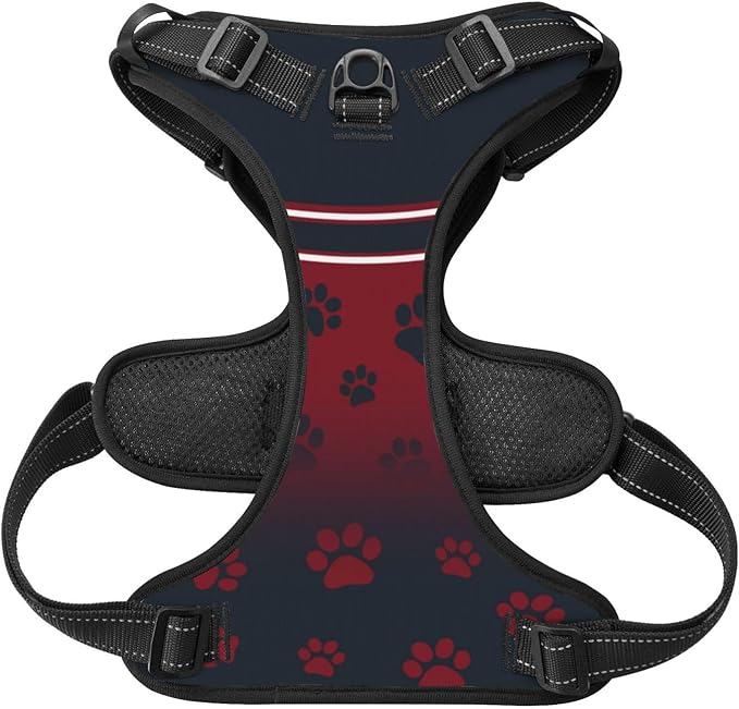 Custom Houston Dog Harness with Reflective Stripes Personalized Name and Number Dog Vest Harness with Pet Traction Rope for Small Medium Large Dog