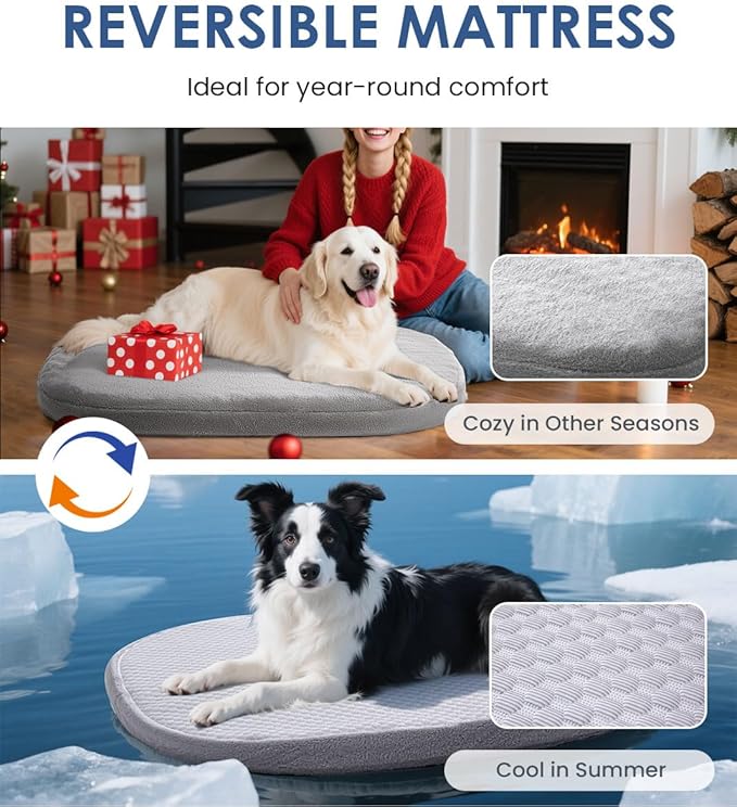 Orthopedic Dog Bed for Small Dogs, Pet Sofa Bed with Egg Crate Foam, 4-Sided Bolster, Removable Washable Cover & Anti-Slip Bottom, Small Gray