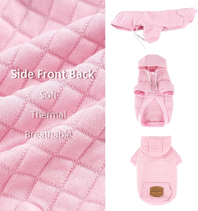 2 Pack Dog Hoodie Sweaters for Small Medium Dogs Warm Dog Clothes for Large Dogs Soft Waffle-Like Laminated Sweatshirt Bulldog