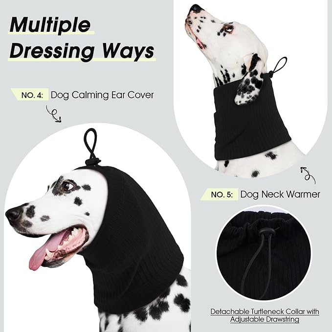 ROZKITCH Dog Shirt with Hoodie Dog Ears Cover 2 in 1, Soft Lightweight Dog Striped T Shirt Pullover Dog Tank with Detachable Ear Wrap, Dog Hoodie Tshirt Dog Boy Girl, Stretchy Sweater Black 2XL