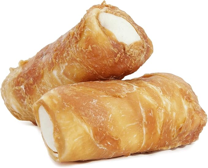 Lucky Premium Treats Chicken Wrapped Dog Treats – USA Made Raw Hide Sticks for Extra Large Size Dogs – Long Lasting, Preservative Free Dog Treats – 12 Chews