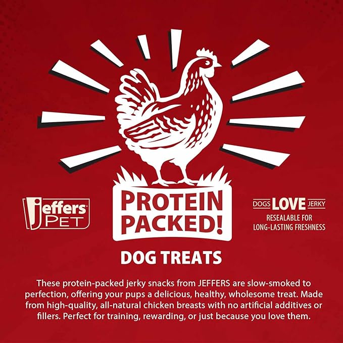 Jeffers Chicken Jerky Dog Treats, 24 oz Bag – Limited Ingredient, Healthy Training Snack, Grain Free, High Protein, 100% Real Chicken, Natural Made in USA, Perfect for Halloween & Christmas - 1 Pack