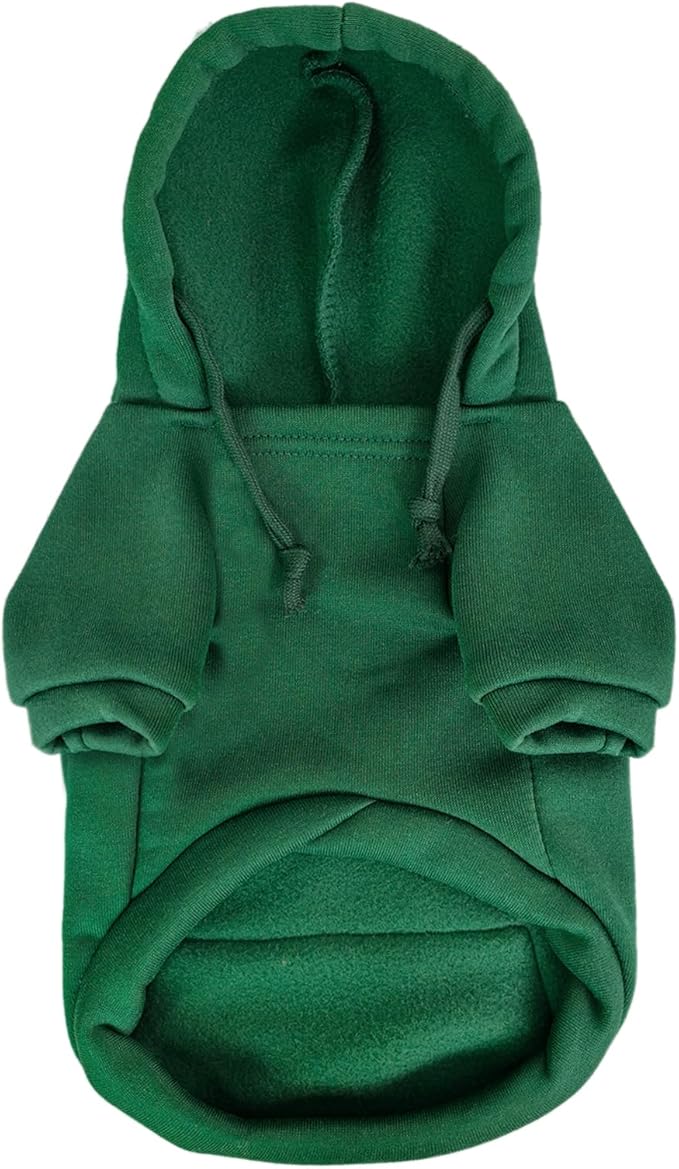 Jecikelon Pet Dog Cold Weather Coat with Pocket Winter Dog Hoodie Warm Puppy Clothes for Small Dogs Chihuahua Clothing (Green, X-Small)