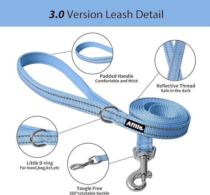 AIITLE Escape Proof Dog Harness - Step in Adjustable Dog Harness No Choke Over with Breathable Mesh and Quick-Release Buckle for Summer- Outdoor Walking, Camping for Medium Dogs Pure Blue XL