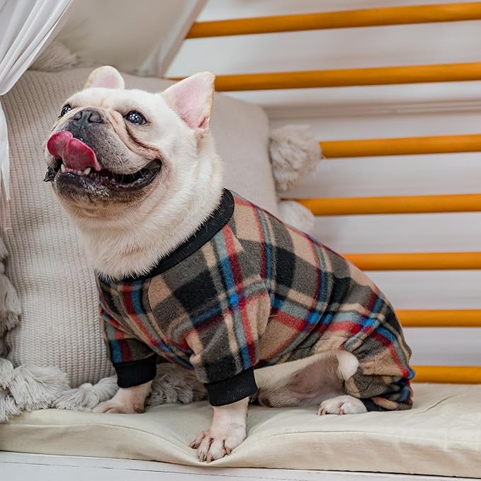 SCENEREAL Fall Dog Pajamas for Small Dogs, Thanksgiving Small Dogs Sweater, Soft and Warm Puppy Clothes, Holiday Onesie Christmas Outfits for Doggie Cold Winter - Dog Jammies Pjs