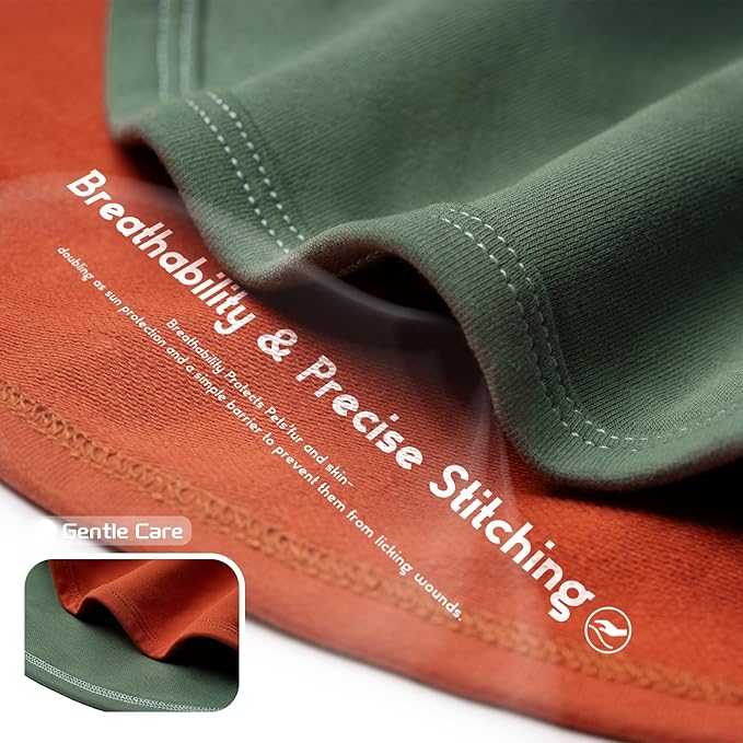 Koneseve Dog Shirts Soft Cat Clothes Comfy Cotton Stretchy for Small Dogs 2-Pack Rust & Mist Green L