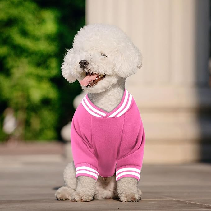 Dog Sweaters for Large Dogs, Brushed Fleece Dog Sweater Baseball Jacket Large Pet Sweater Clothes Soft Warm Boy Girl Pet(Pink-XL)