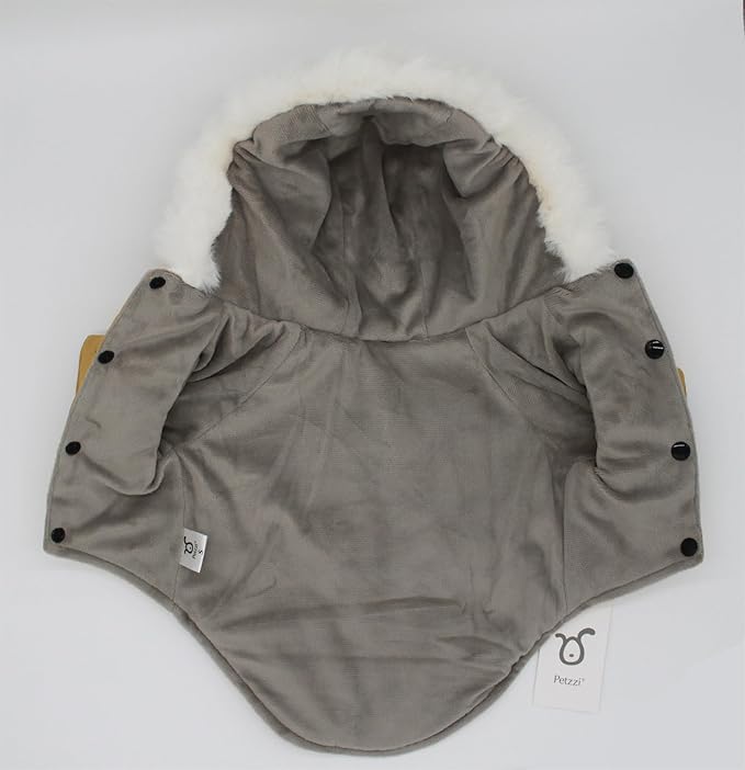 Pet Warm Dog Coat for Winter Dog Clothes Hooded Dog Jacket for Small Puppies Medium Large Dog Cat Clothes Insulated Padded Snow Jacket for Cold Weather Faux Fur (Medium, Yellow)