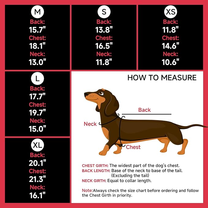 DORA BRIDAL Dachshund Coat, Fleece Lined Dog Winter Coat, Warm Dog Coats with Reflective Strips, Adjustable Waterproof Pet Jacket Clothes, XL