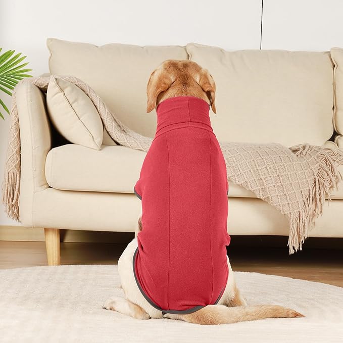 ROZKITCH Dog Winter Coat Soft Pullover Pajamas, Pet Windproof Warm Cold Weather Jacket Vest Cozy Jumpsuit Apparel Outfit Clothes for for Chritmas Walking Sleep BrightRed XS