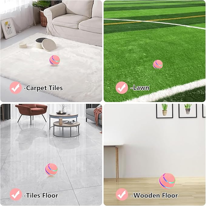 Rollie Pet Electric Dog Toy, Interactive Chew Bouncing Balls for Dogs, Electric Launcher Durable Automatic Rolling Vibrating Dog Balls for Pets, Busy Ball for Small&Large Pets (Pink Remote Control)