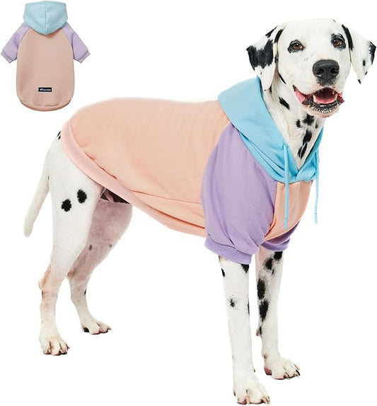Tuff Pupper Dog Hoodie | Premium Quality 100% Organic Cotton | Ultra Soft Interior for Superior Comfort | Elastic Cuffs & Drawstring for Warmth | Stretch Fit Suitable for All Breeds (Pastel, XL)