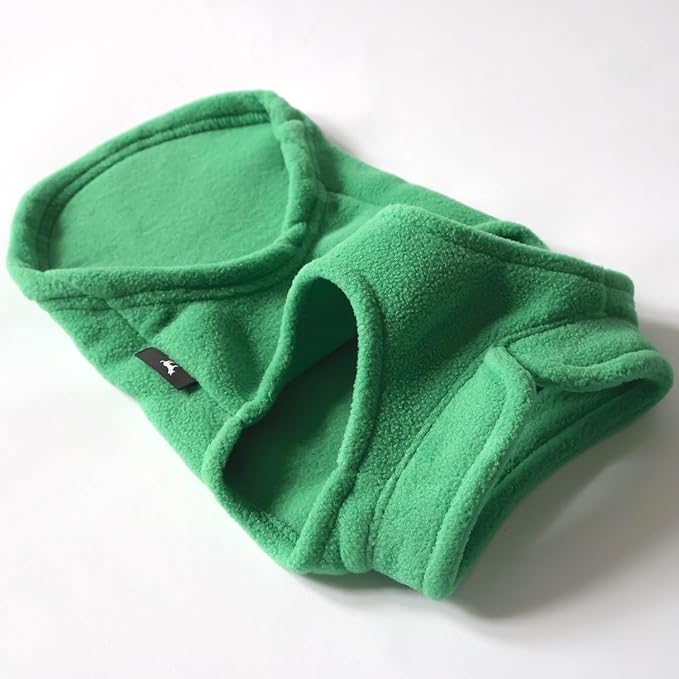 JACKO & CO - Fleece Vest Dog Sweater with Leash Ring - Soft, Warm & Lightweight Pullover Coat for Small & Medium Dogs, Puppies & Cats - Cozy Fall/Winter/Spring Pet Jacket (Green, Small 4-6lbs)
