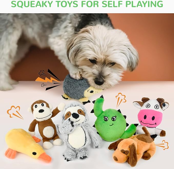 LEGEND SANDY Puppy Toys, Squeaky Dog Toys for Small Dogs, 12 Pack Puppy Chew Toys for Teething, Dog Rope Toy and Cute Stuffed Animals Value Bundle