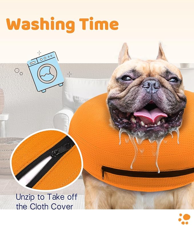 Supet Inflatable Dog Cone Collar for After Surgery Donut, Soft Dog Cones for Small Medium Large Dogs Pets, E Collar Pet Neck Donut Collar Alternative After Surgery