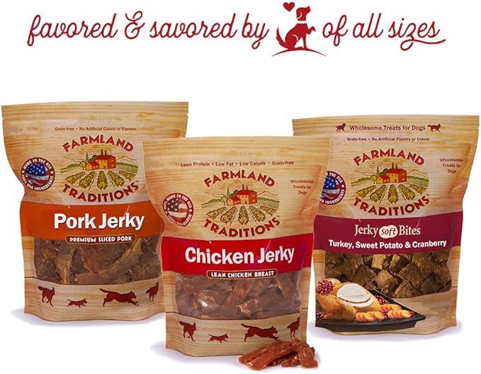 Farmland Traditions USA Made 3 lbs. Turkey, Sweet Potato, Cranberry Soft Jerky Bite Dog Treats