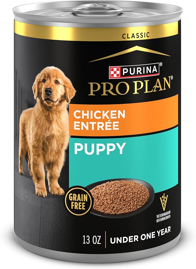 Purina Pro Plan Grain Free Wet Puppy Food, Classic Chicken Entrée - (Pack of 12) 13 oz. Cans