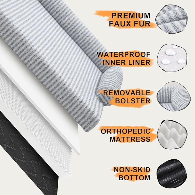 Dog Bed Medium Size Dog-Orthopedic Waterproof Bed for Dogs,Foam Couch Sofa with Washable Removable Cover & Non-Slip Bottom