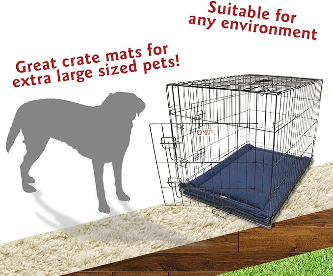 Majestic Pet Orthopedic Memory Foam Dog Crate Mat - Plush Pet Bed Pad for Crates & Kennels | USA Crafted | 48"x30" Villa Navy