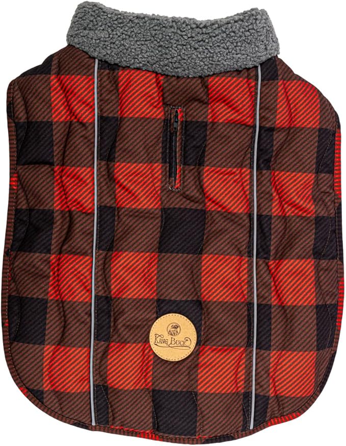 King Buck After-Hunt Quilted Sherpa Jacket, Buffalo Red, L/XL