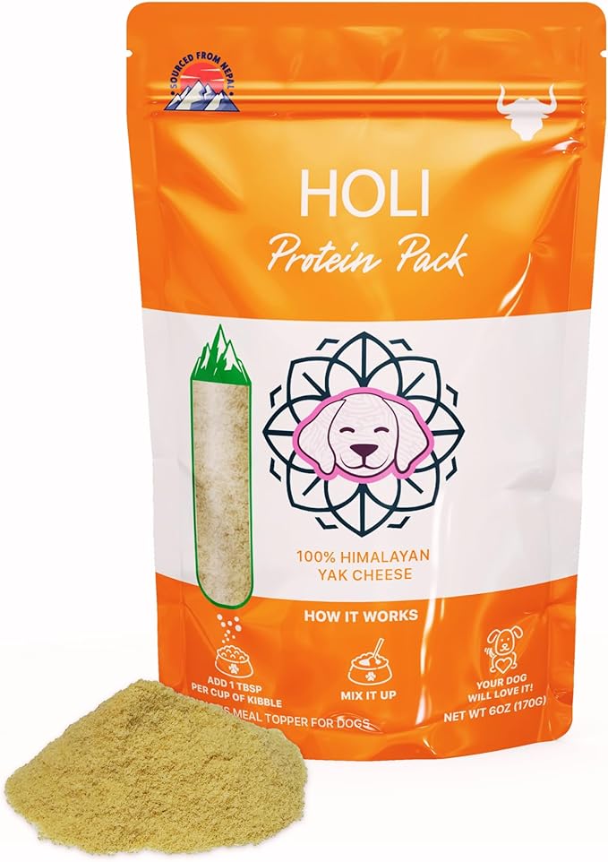 HOLI Dehydrated Himalayan Yak Cheese Dog Food Topper - All Natural Dog Food Flavor Enhancer - 6oz
