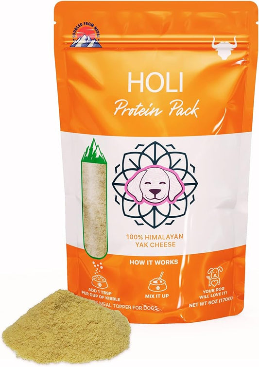 HOLI Dehydrated Himalayan Yak Cheese Dog Food Topper - All Natural Dog Food Flavor Enhancer - 6oz