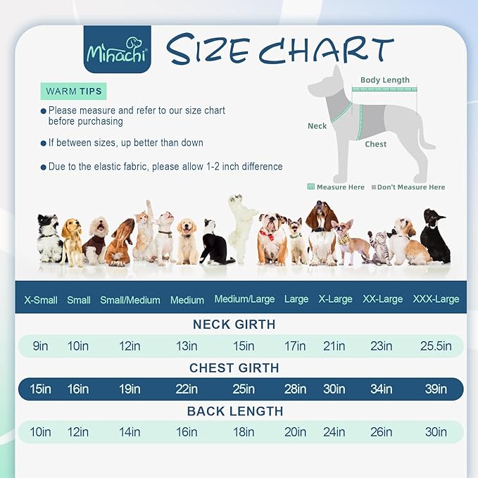 Mihachi Turtleneck Dog Sweater - Winter Coat Apparel Classic Cable Knit Clothes with Leash Hole for Cold Weather, Ideal Gift for Pet in New Year Grayish Blue M