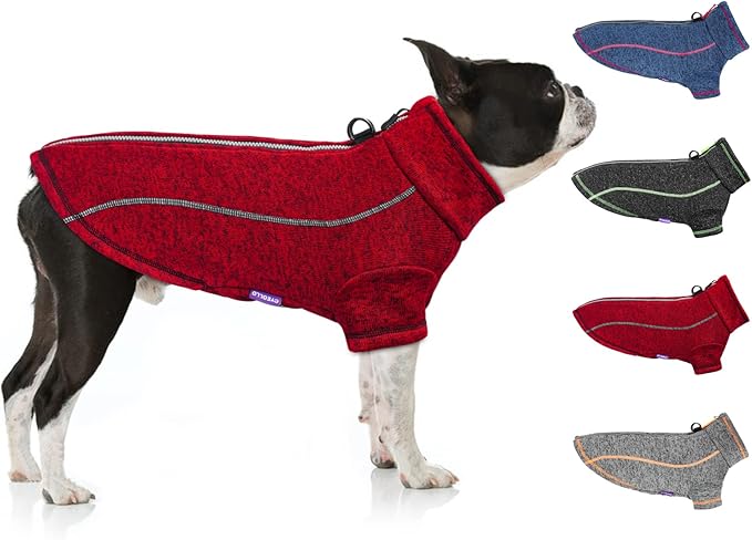 cyeollo Dog Coat Jacket Fleece Lined Inside Reflective Coats with D Ring Zipper Up Dog Winter Coats Warm Clothes Dogs Sweaters for Small Dogs