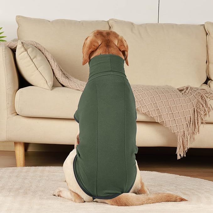 ROZKITCH Dog Winter Coat Soft Pullover Pajamas, Pet Windproof Warm Cold Weather Jacket Vest Cozy Jumpsuit Apparel Outfit Clothes for Walking Hiking Travel Sleep Green 2XL