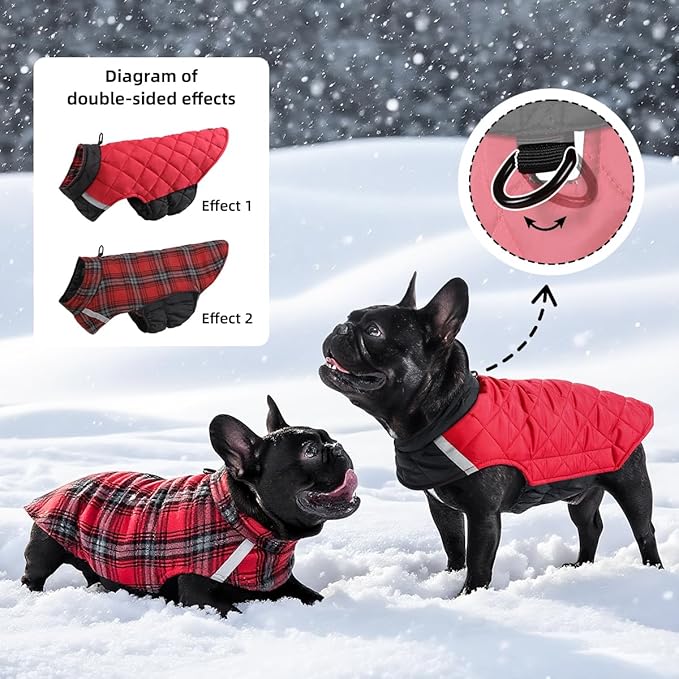 Reversible Waterproof Dog Coat - Adjustable Winter Jacket for Small to Large Breeds, Warm Cold Weather Apparel for Medium Dogs (Army Green & Orange, Medium (Pack of 1))