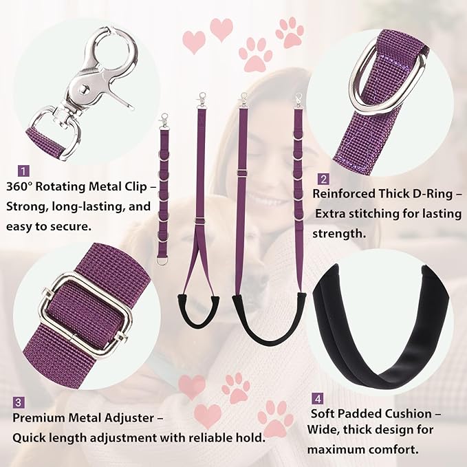Dog Grooming Loops Supplies Pet Dog Grooming Belly Straps Belly Band Black Solf Comfrotable & Adjustable Grooming Tools for Grooming Tables Arms Ideal for Groomers (Orange)
