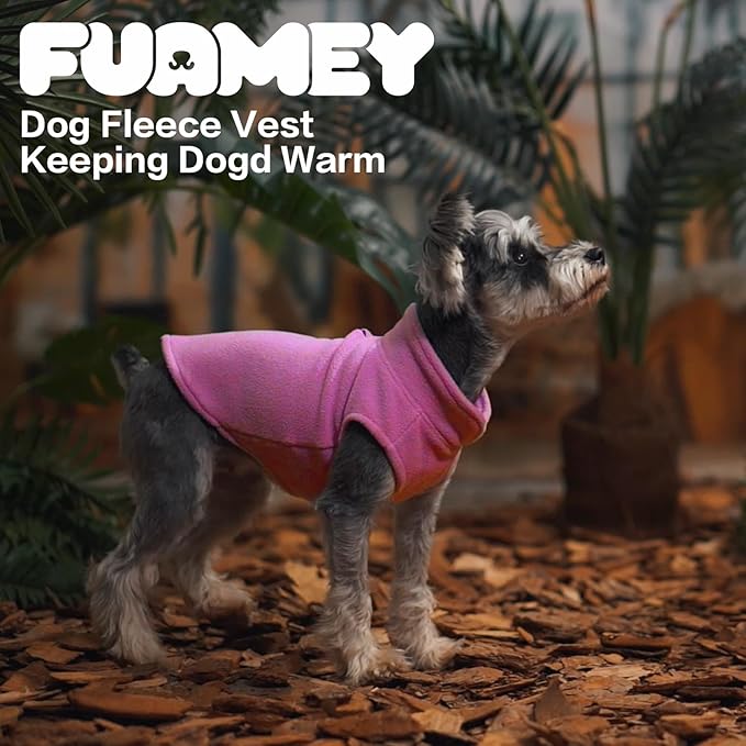 FUAMEY Dog Fleece Vest for Large Dogs,Warm Stretchy Dog Sweatshirts Pullover with Leash Hole Dogs Sweater Soft Pet Turtleneck Cozy Pet Vest Lightweight Sleeveless Pink L