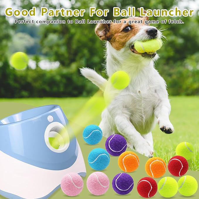 Magicorange 12 Pack Small Tennis Balls, 2 inch Tennis Balls for Dogs,Colorful Easy Catching Pet Playing Ball (Multicolor, 12 Pack)