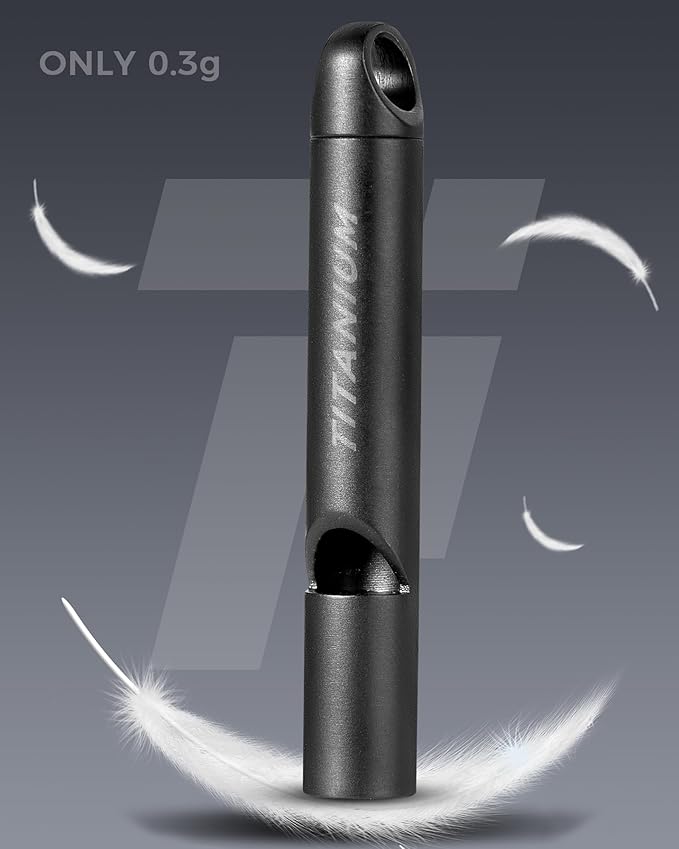 Titanium Emergency Whistle, Survival Safety Whistles for Coaches,Dog Training,Hiking, Life Saving-Loud up to 120db