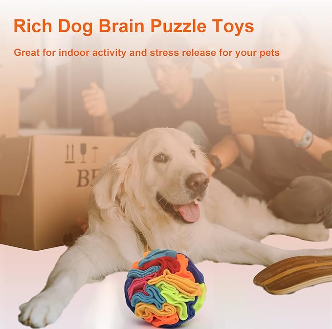 Snuffle Ball - Snuffle Ball for Small Dogs, Interactive Dog Toys to Keep Them Busy, Puppy Dog Puzzle Toy with Storage Bag Machine Washable