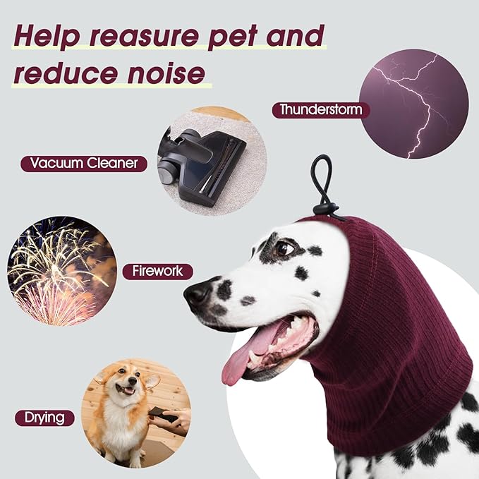 ROZKITCH Dog Shirt with Hoodie Dog Ears Cover 2 in 1, Soft Lightweight Dog Striped T Shirt Pullover Dog Tank with Detachable Ear Wrap, Dog Hoodie Tshirt Dog Boy Girl, Stretchy Sweater WineRed XL