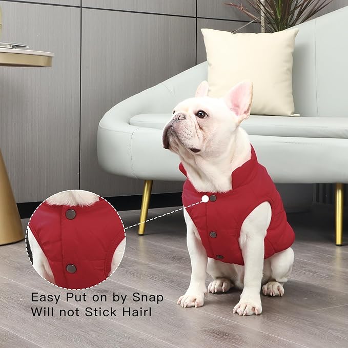 Warm Fleece Dog Jacket for Small Dogs,Puppy Coat for Winter Cold Weather,Red XSmall